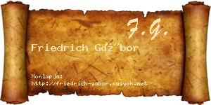 Friedrich Gábor névjegykártya