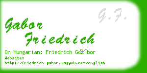 gabor friedrich business card